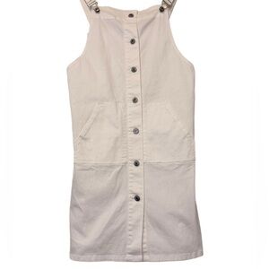 NWT‎ Charlie Paige White Denim Overall Dress • Button Front Pinafore Jumper
